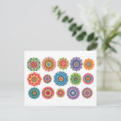Farbige Mandala-Collage Postkarte (Stehend Vorderseite)