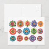 Farbige Mandala-Collage Postkarte (Vorne/Hinten)