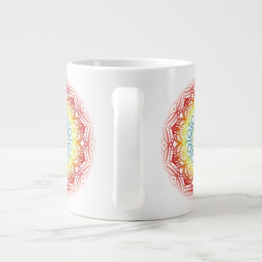 Farbige Mandala Jumbo-Tasse (Rückseite)