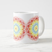 Farbige Mandala Jumbo-Tasse (Vorderseite Rechts)