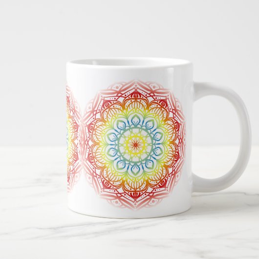Farbige Mandala Jumbo-Tasse (Rechts)