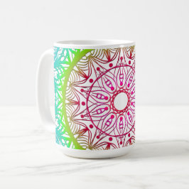 Farbige Mandala Kaffeetasse
