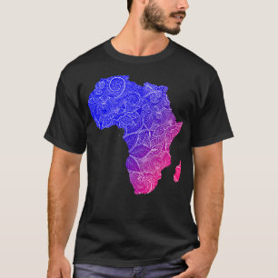 Farbige Mandala-Kunstkarte Afrikas mit Text in bl T-Shirt