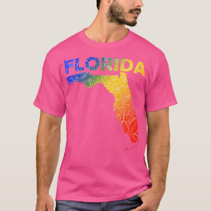 Farbige Mandala Kunstkarte von Florida mit Text in T-Shirt