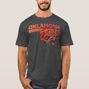 Farbige Mandala Kunstkarte von Oklahoma mit Text i T-Shirt