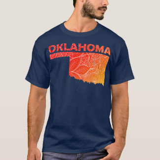 Farbige Mandala Kunstkarte von Oklahoma mit Text i T-Shirt