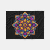 Farbige Mandala-Meditation Lotus Fleecedecke (Vorderseite (Horizontal))