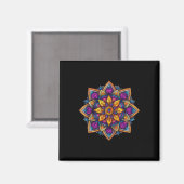 Farbige Mandala-Meditation Lotus Magnet (Vorderseite/Rückseite)