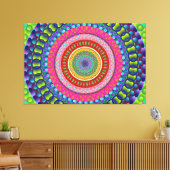 Farbige Mandala Stretched Canvas Print Leinwanddruck (Insitu (Wohnzimmer))