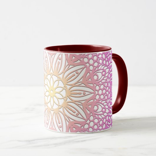 Farbige Mandala Tasse (VorderseiteRechts)