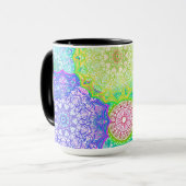 Farbige Mandala Tasse (Vorderseite Links)