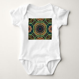 Farbige Mandala: Vintage florale Handzeichnung Baby Strampler