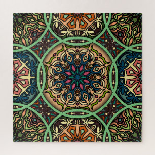 Farbige Mandala: Vintage florale Handzeichnung Puzzle