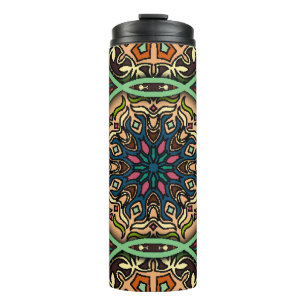 Farbige Mandala: Vintage florale Handzeichnung Thermosbecher
