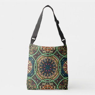 Farbige Mandala: Vintage florale Handzeichnung Tragetaschen Mit Langen Trägern