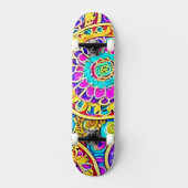 Farbige Mandalas Hippie  Skateboard (Vorderseite)