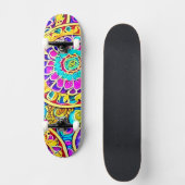 Farbige Mandalas Hippie  Skateboard (Vorderseite)