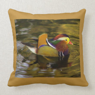 Farbige Mandarin Duck Gold Square Kissen