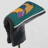 Farbige Mandarinente moderne digitale Kunst Golf Headcover (3/4 Vorderseite)