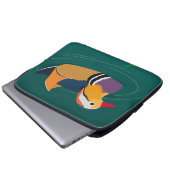 Farbige Mandarinente Moderne Digitale Kunst Laptopschutzhülle (Vorne Knopf)
