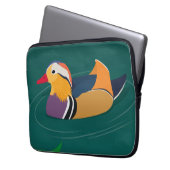 Farbige Mandarinente Moderne Digitale Kunst Laptopschutzhülle (Vorderseite Links)