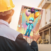 Farbige männliche Ingenieurin zum Geburtstag Karte