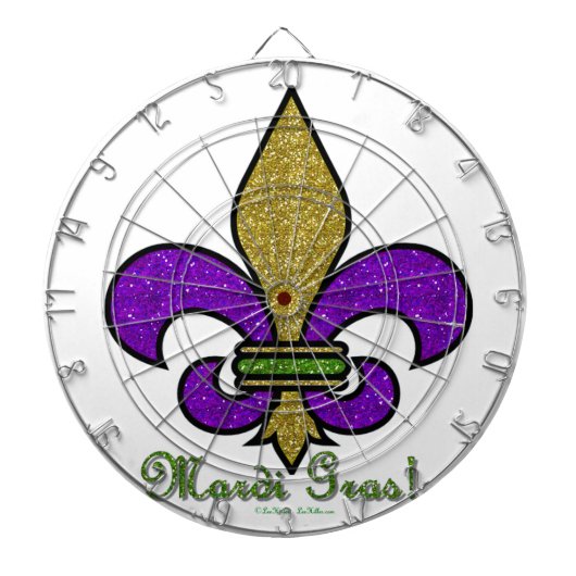 Farbige Mardi Gras Fleur De Lis Dartscheibe (vorne)