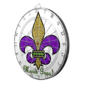 Farbige Mardi Gras Fleur De Lis Dartscheibe (Vorderseite rechts)