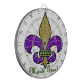 Farbige Mardi Gras Fleur De Lis Dartscheibe (Vorderseite Links)