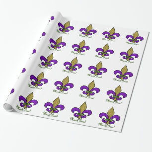 Farbige Mardi Gras Fleur De Lis Geschenkpapier