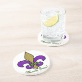 Farbige Mardi Gras Fleur De Lis Sandstein Untersetzer (Seite)
