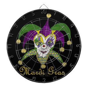 Farbige Mardi Gras Narren Maske Dartscheibe