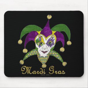 Farbige Mardi Gras Narren Maske Mousepad