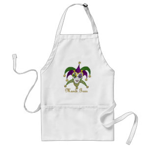 Farbige Mardi Gras Narren Maske Schürze