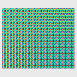 Farbige Marienkäfer und Blumen Geschenkpapier