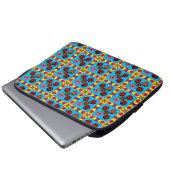 Farbige Marienkäfer und Blumen Laptopschutzhülle (Vorne Knopf)