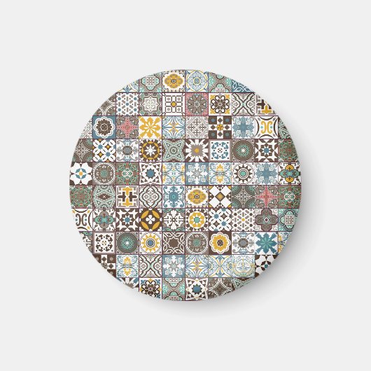 Farbige marokkanische Fliese Magnet (Vorne)