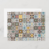 Farbige marokkanische Fliese Postkarte (Vorne/Hinten)