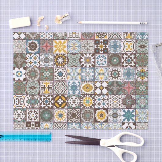 Farbige marokkanische Fliese Seidenpapier (Handwerk)