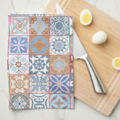 Farbige marokkanische Fliesen Geschirrtuch (Viertel Falte)