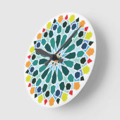 Farbige marokkanische Fliesen Wall Clock Runde Wanduhr (Winkel)