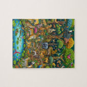 Farbige massive detaillierte Wildtiere im Dschunge Puzzle (Horizontal)