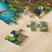 Farbige massive detaillierte Wildtiere im Dschunge Puzzle (Seite)