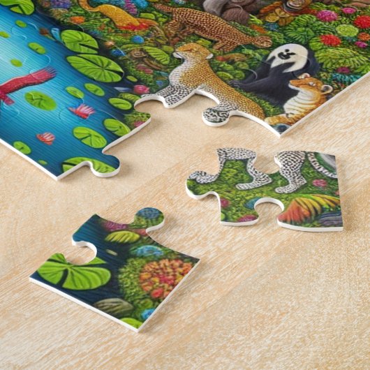 Farbige massive detaillierte Wildtiere im Dschunge Puzzle (Seite)