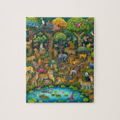 Farbige massive detaillierte Wildtiere im Dschunge Puzzle (Vertikal)