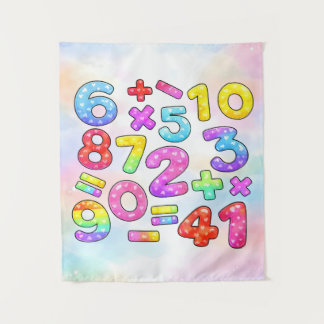 Farbige Mathe-Zahlen-Design für den Zahlentag Wandteppich