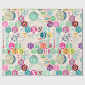 Farbige Mathematik (rosa) Geschenkpapier (Flach)