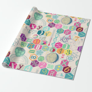 Farbige Mathematik (rosa) Geschenkpapier