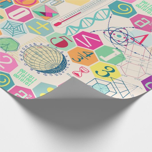 Farbige Mathematik (rosa) Geschenkpapier (Ecke)