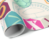 Farbige Mathematik (rosa) Geschenkpapier (Rolleneckpunkt)